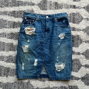 rag and bone size 28 ripped denim skirt